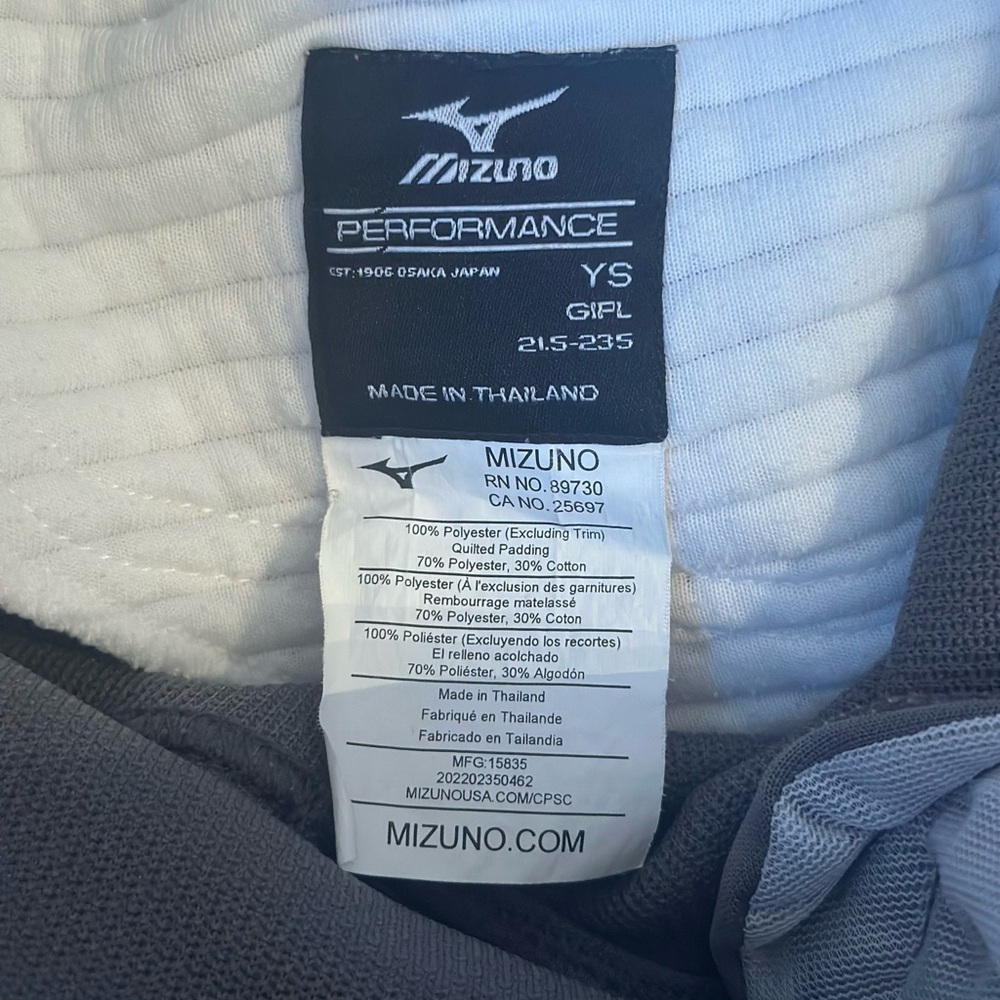 Mizuno Girls Belted Softball Pants Grey Youth Size Small Style # 350462 - Picture 4 of 6